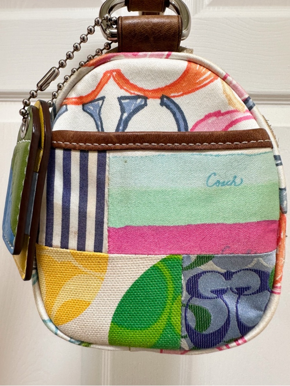 Coach Scribble Patchwork Multicolor Canvas Leather Baguette Shoulder Bag Y2K - Picture 11 of 16